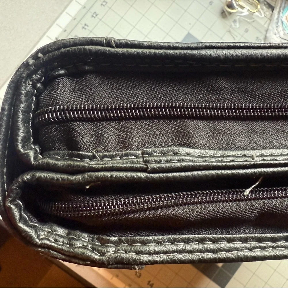Samsonite 1910 Black Leather Messenger Bag‎ Briefcase Laptop Case Shoulder Bag